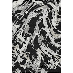 Premium Machine Washable Mayfield AMF1035 Black 3' x 5' Rug