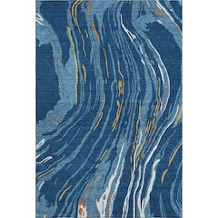 Premium Machine Washable Mayfield AMF1037 Navy 3' x 5' Rug