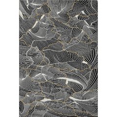 Premium Machine Washable Mayfield AMF1048 Black 3' x 5' Rug