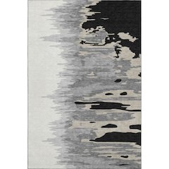 Premium Machine Washable Mayfield AMF1050 Black 3' x 5' Rug