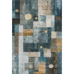Premium Machine Washable Mayfield AMF1123 Teal 3' x 5' Rug