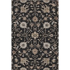 Premium Machine Washable Mayfield AMF1137 Black 3' x 5' Rug