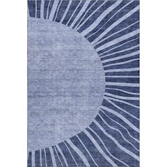 Premium Machine Washable Mayfield AMF668 Navy 3' x 5' Rug