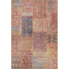 Premium Machine Washable Mayfield AMF669 Red 3' x 5' Rug
