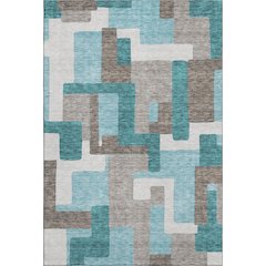 Premium Machine Washable Mayfield AMF740 Teal 3' x 5' Rug