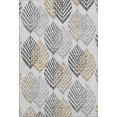 Premium Machine Washable Mayfield AMF744 Silver 3' x 5' Rug