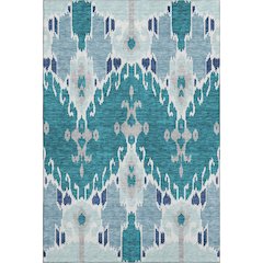 Premium Machine Washable Mayfield AMF748 Teal 3' x 5' Rug