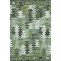 Premium Machine Washable Mayfield AMF798 Olive 3' x 5' Rug