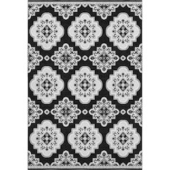 Premium Machine Washable Mayfield AMF878 Black 3' x 5' Rug