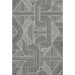 Premium Machine Washable Mayfield AMF917 Black 3' x 5' Rug