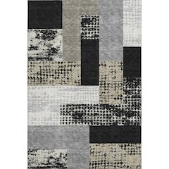 Premium Machine Washable Mayfield AMF941 Black 3' x 5' Rug