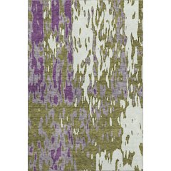 Premium Machine Washable Mayfield AMF957 Olive 3' x 5' Rug