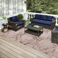 Yuma Mocha Transitional Trellis 9' x 12' Area Rug Mocha AYU45