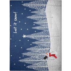 Indoor/Outdoor Cozy Winter ACW42 Blue Washable 3' x 5' Rug