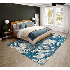 Bravado Blue Contemporary Color Splash 9' x 12' Area Rug Blue ABV36