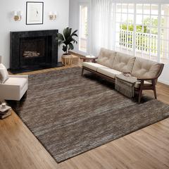 Marston Brown Transitional Striped 9' x 12' Area Rug Brown AMA31