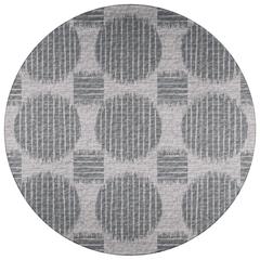 Indoor/Outdoor Sedona SN13 Pewter Washable 4' x 4' Round Rug