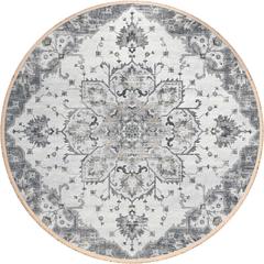 Indoor/Outdoor Marbella MB3 Linen Washable 4' x 4' Round Rug