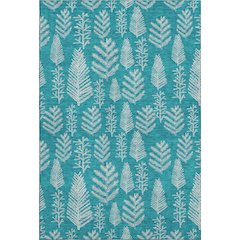 Luxury Washable Indoor/Outdoor Merry & Bright Teal 3' x 5' Rug