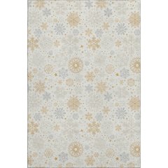 Luxury Washable Indoor/Outdoor Merry & Bright Ivory 3' x 5' Rug