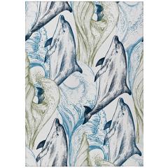 Indoor/Outdoor Harpswell AHP40 Blue Washable 3' x 5' Rug