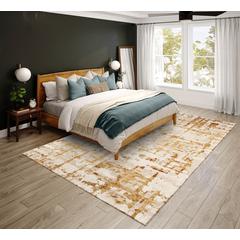 Bravado Caramel Contemporary Abstract 9' x 12' Area Rug Caramel ABV35