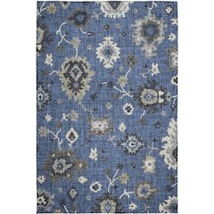 Luxury Washable Indoor/Outdoor Portico Blue 3' x 5' Rug