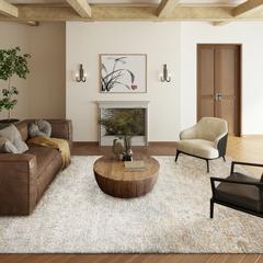 Rylee Beige Transitional Abstract 9' x 12' Area Rug Beige ARY33