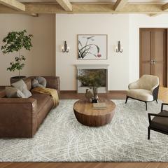 Rylee Beige Transitional Abstract 9' x 12' Area Rug Beige ARY32