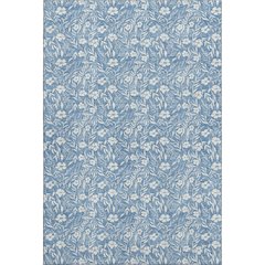 Luxury Washable Indoor/Outdoor Soft Essentials SE4 Blue 3' x 5' Rug