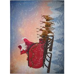 Indoor/Outdoor Cozy Winter ACW31 Blue Washable 3' x 5' Rug