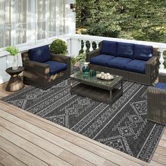 Yuma Gray Transitional Southwest 9' x 12' Area Rug Gray AYU44
