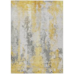 Machine Washable Indoor/Outdoor Chantille Yellow 5' x 7'6" Rug
