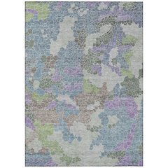 Machine Washable Indoor/Outdoor Chantille Blue 5' x 7'6" Rug