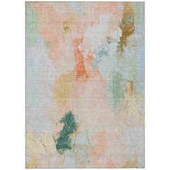 Machine Washable Indoor/Outdoor Chantille Peach 5' x 7'6" Rug