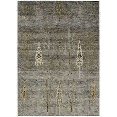 Machine Washable Indoor/Outdoor Chantille Pewter 5' x 7'6" Rug