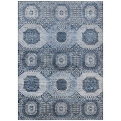 Machine Washable Indoor/Outdoor Chantille Blue 5' x 7'6" Rug