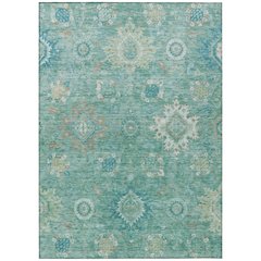 Machine Washable Indoor/Outdoor Chantille Teal 5' x 7'6" Rug
