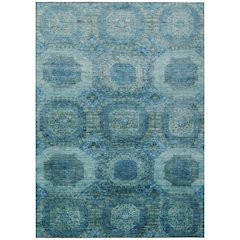 Machine Washable Indoor/Outdoor Chantille Blue 5' x 7'6" Rug