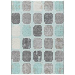 Machine Washable Indoor/Outdoor Chantille Teal 5' x 7'6" Rug