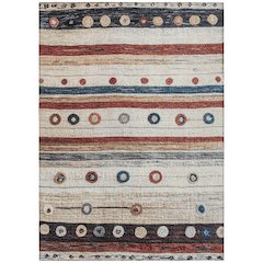 Machine Washable Indoor/Outdoor Chantille Beige 5' x 7'6" Rug