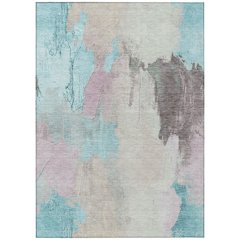 Machine Washable Indoor/Outdoor Chantille Teal 5' x 7'6" Rug