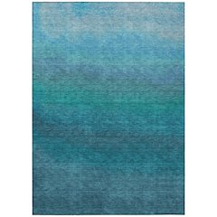 Machine Washable Indoor/Outdoor Chantille Teal 5' x 7'6" Rug