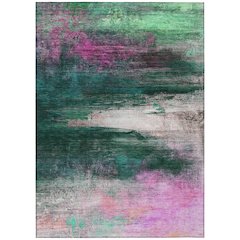 Machine Washable Indoor/Outdoor Chantille ACN2016 Green 5' x 7'6" Rug