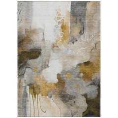 Machine Washable Indoor/Outdoor Chantille ACN2019 Mocha 5' x 7'6" Rug