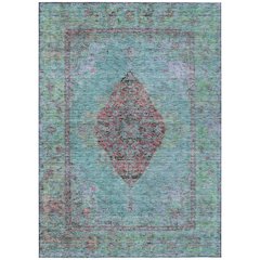 Machine Washable Indoor/Outdoor Chantille ACN2021 Aqua 5' x 7'6" Rug