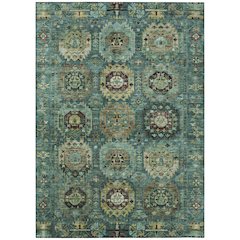 Machine Washable Indoor/Outdoor Chantille ACN2024 Teal 5' x 7'6" Rug