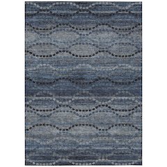 Machine Washable Indoor/Outdoor Chantille ACN2031 Navy 5' x 7'6" Rug