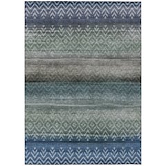 Machine Washable Indoor/Outdoor Chantille ACN2042 Blue 5' x 7'6" Rug