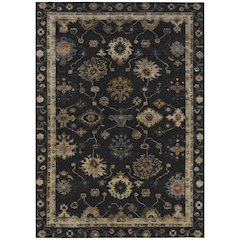 Machine Washable Indoor/Outdoor Chantille ACN2045 Black 5' x 7'6" Rug